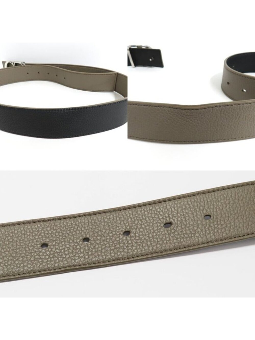 Dior CD Icon Logo Buckle Silver Metal External Belt Reversible Black - Picture 9 of 10